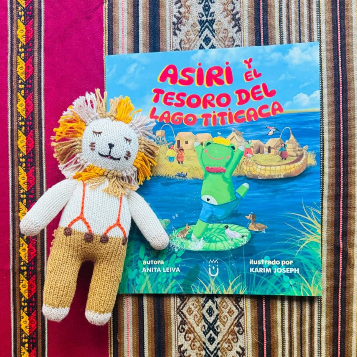Wari™ Handcrafted Lion Doll + Children's Picture Book Gift Set | English or Spanish